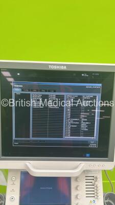 Toshiba Aplio 400 TUS-400 Flat Screen Ultrasound Scanner *S/N W1C1192118* **Mfd 2011** Software Version AB_V3.00*R408 with 2 x Transducers / Probes (PVT-375BT *Mfd 2015* and PVT-674BT *Mfd 2005*) (Powers Up) ***IR848*** - 8