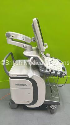 Toshiba Aplio 400 TUS-400 Flat Screen Ultrasound Scanner *S/N W1C1192118* **Mfd 2011** Software Version AB_V3.00*R408 with 2 x Transducers / Probes (PVT-375BT *Mfd 2015* and PVT-674BT *Mfd 2005*) (Powers Up) ***IR848*** - 14