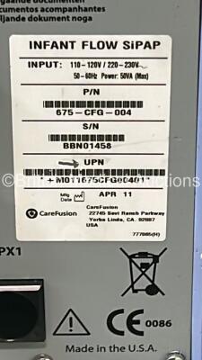 Viasys Infant Flow SiPAP Unit P/N 675-CFG-004 on Stand with Hoses (Powers Up) - 4