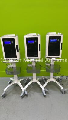 3 x Nanosonics Trophon EPR High Level Ultrasound Transducer Disinfection / Sterilization Systems on Stands (All Power Up)