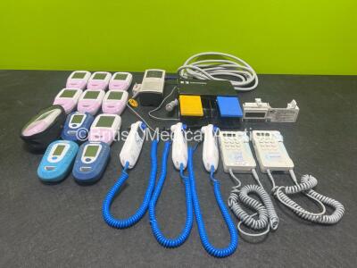 Mixed Lot Including 8 x Bedfont Baby Smokerlyzers, 3 Pico Baby Smokerlyzers, 3 x Covidien Genius 3 Thermometers, 2 x Huntleigh Sonicaid FD1 Dopplex Dopplers, Covidien Footswitch