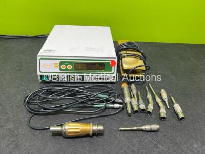 Medtronic Midas REX Legend EHS Electric High Speed System (Powers Up) with 1 x Medtronic Midas Rex Legend EM100-A Handpiece Including 6 x Attachments, 1 x Medtronic Footswitch *04150250*