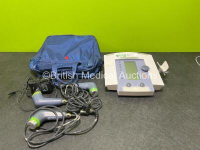 Enraf Nonius Sonopuls 491 Ultrasound Therapy Unit (Powers Up) with 1 x 1458.911 Handpiece, 2 x 1458.901 Handpiece In Carry Bag *01200*