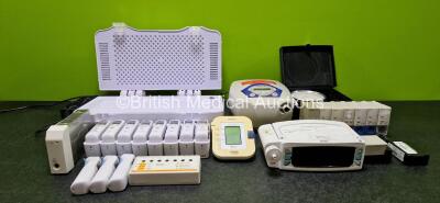 Mixed Lot Including 1 x Britebox Revive Light Therapy Unit (Powers Up) with 1 x Power Supply, 1 x ResMed AutoSet CS2 Unit (Powers Up), 1 x Unknown GE Module (Missing Case - See Photos), 11 x Welch Allyn Braun ThermoScan Thermometers, 1 x Isopharm Unit, 1 