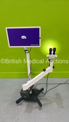 Leica M60 Colposcope on Stand with Leica IC80 HD Unit, 2 x 10x/23 Eyepieces and Benq Monitor (Powers Up with Good Bulb) *2016-M60-016L*