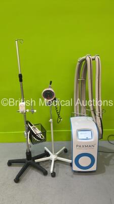 Mixed Lot Including Paxman PSCS II Scalp Cooler *Mfd 2022* (Powers Up) 1 x Oxygen Blender with Hoses on Stand and 1 x Welch Allyn BP Meter on Stand *PAX1853*