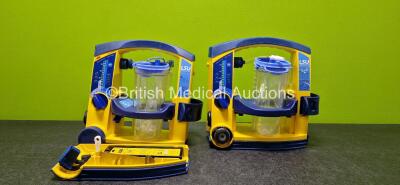 2 x Laerdal LSU Suction Units with 2 x Suction Cups and 2 x NiMH Batteries (1 x Power Up and 1 x Untested, Both Damaged - See Photos) *SN 78250331198 / 78190959927*