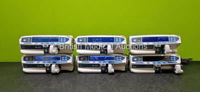 Job Lot Including 4 x BD Alaris Guardrails Plus CC Syringe Pumps *All Mfd 2020* and 2 x Alaris Plus GH Syringe Pumps (All Power Up) *SN 200003896 / 200004100 / 372038281 / 372035055 / 372035059 / 372035000*