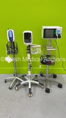 Job Lot Including 1 x Welch Allyn Spot Vital Signs Monitor on Stand (Powers Up) 1 x Mindray VS-800 Monitor on Stand (Draws Power - Blank Screen) and 1 x Datex Cardiocap II CH-S Monitor on Stand (Powers Up) *BY-7C103868 / 311986*