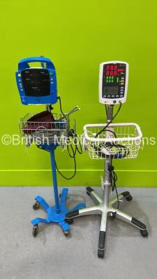 1 x Mindray VS-800 Patient Monitor and 1 x GE Dinamap ProCare 100 Monitor on Stand (Both Power Up) *BY73-A3634P / na*