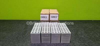 4 x Grant Metal Test Tube Holder Blocks QB-E2