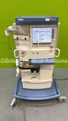 Drager Primus Anaesthesia Machine Software Version 4.53.00 - Total Operating Hours Mixer 13839 - Ventilator 5315 with Bellows and Hoses (Powers Up) *S/N ASBB-0270*