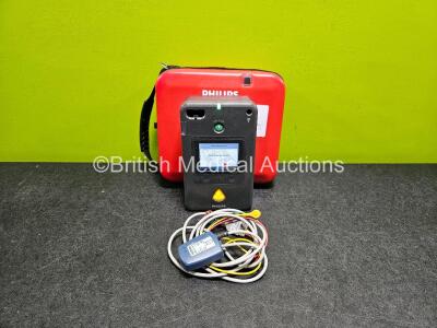 Philips FR3 Defibrillator (Powers Up) in Case with 3 Lead ECG Lead *SN C18A00328*