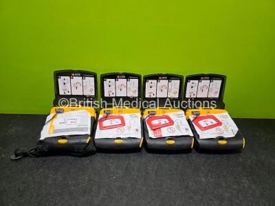 4 x Physio Control Lifepak CR Plus Defibrillators (All Power Up) with 4 x Li/SO2CI2 Batteries