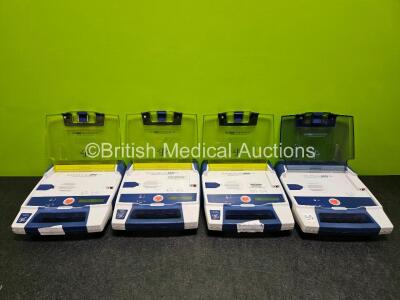 Job Lot Including 1 x Cardiac Science First Save AED Defibrillator and 3 x Cardiac Science Powerheart AED Defibrillators (All Power Up) with 4 x LiSO2 Batteries