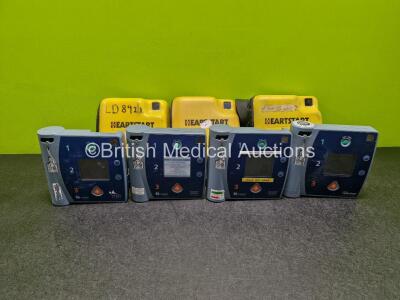 Job Lot Including 3 x Laerdal FR2+Defibrillators and 1 x Laerdal FR2+Defibrillator (All Power Up) in 3 x Cases with 1 x LiMno2 Battery