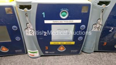 Job Lot Including 3 x Laerdal FR2+Defibrillators and 1 x Laerdal FR2+Defibrillator (All Power Up) in 3 x Cases with 1 x LiMno2 Battery - 3