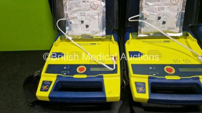 4 x Cardiac Science Powerheart AED G3 Automated External Defibrillator (All Untested Due to No Battery) in Case 3 x LiSO2 Batteries - 4