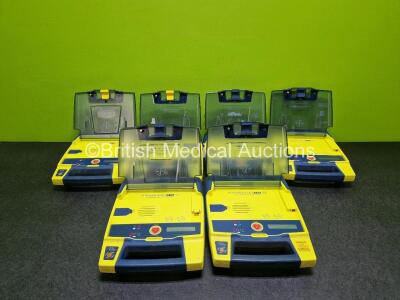 6 x Cardiac Science Powerheart AED G3 Automated External Defibrillators (5 x Power Up) with 5 x LiSO2 Batteries