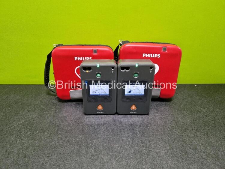 2 x Philips FR3 Defibrillators (Both Power Up with Stock Battery Stock Battery Not Included) with 1 x Flat Li-ion Battery *Install Before - 2022*2