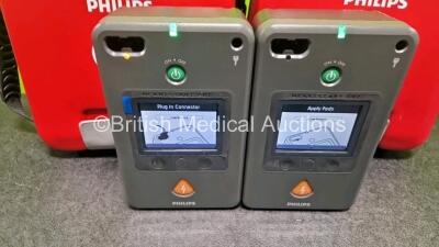 2 x Philips FR3 Defibrillators (Both Power Up with Stock Battery Stock Battery Not Included) with 1 x Flat Li-ion Battery *Install Before - 2022*2 - 2