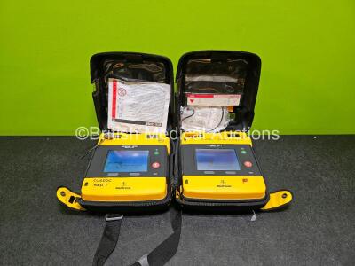 2 x Medtronic Lifepak 1000 Defibrillators (Both Power Up) with 2 x Li/Mno2 Batteries *Install Before - 2024 / 2024*