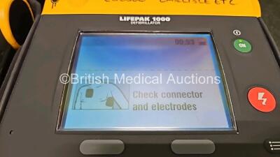 2 x Medtronic Lifepak 1000 Defibrillators (Both Power Up) with 2 x Li/Mno2 Batteries *Install Before - 2024 / 2024* - 3