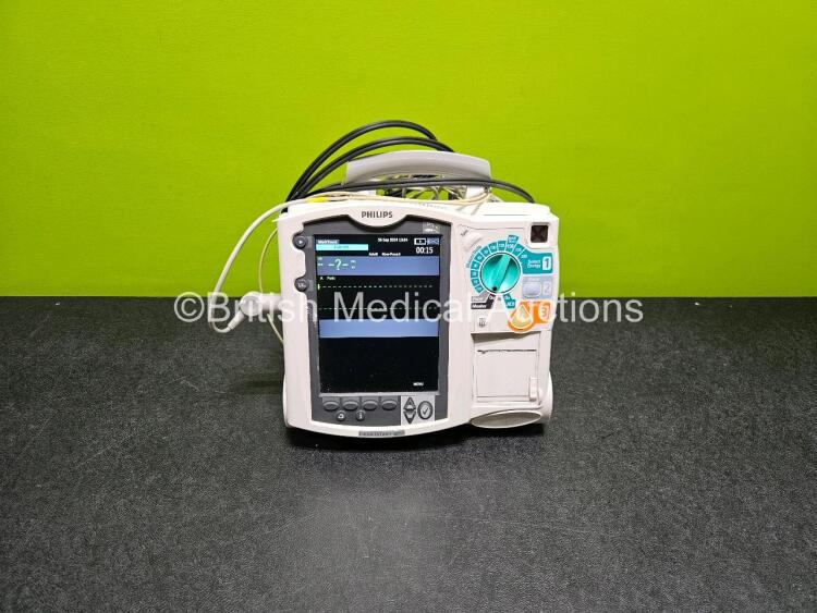 Philips Mrx Heartstart Defibrillator (Powers Up) with 1 x Li-ion Battery, 1 x M3535A Module and 1 x 3 Lead ECG Lead