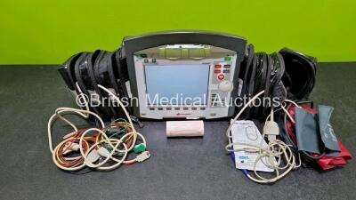 GS Corpuls3 Slim Defibrillator Ref : 04301 (Powers Up) with Corpuls Patient Box Ref : 04200 (Powers Up) with Pacer, Oximetry, ECG-D, ECG-M, CO2, CPR, NIBP and Printer Options, 4 and 6 Lead ECG Leads, CO2 Cable, CPR Sensor, Hose with 3 x Cuffs, 3 x Li-ion - 2