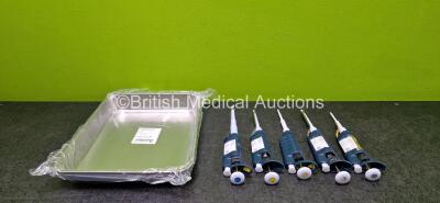 Job Lot Including 5 x Gilson Pipetman Ejectors with 1 x Metal Tray