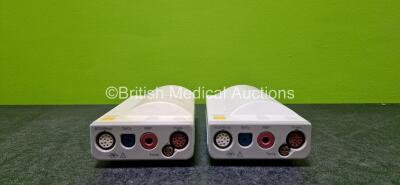 2 x Philips M3000A Opt C06 Modules Including ECG, SpO2, NBP, Press and Temp Options (Both Cracked Casings - See Photos) *SN DE94535950 / DE945166539