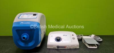 Mixed Lot Including 1 x Nouvag DP30 Dispenser Ref 4180 with Footswitch (Powers Up and Damaged Cable - See Photo) and 1 x ConMed Electrosurgery Aer Defense Unit *SN 3931U1306R / 15260099*