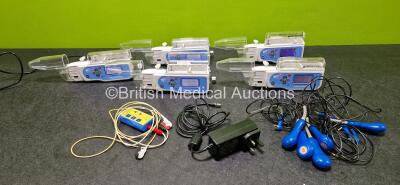 Mixed Lot Including 5 x CME Medical T PCA Pain Management Syringe Pumps (All Power Up) with 5 x Attachments and 2 x Power Supplies and 1 x Nerve Stimulator Ref RS8 *SN 6624 / 503858 / 510962 / 503952 / 502991 / 504833*