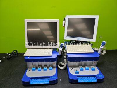 2 x Rotem Delta Coagulation Testers (Both Power Up) with 2 x Probes and 2 x Elo Monitors