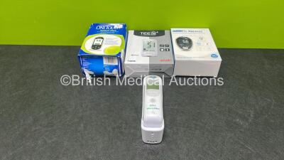 Mixed Lot Including 15 x One Touch Select plus Blood Glucose Monitoring systems, 12 x TEE 2+ Blood Glucose Monitoring Systems, 5 x GlucoRx Nexus Blood Glucose Monitoring Systems, 15 Welch Allyn Braun Thermometers