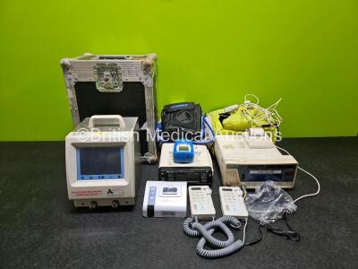 Mixed Lot Including 2 x Huntleigh Fetal Dopplex Dopplers, 1 x Bedfont NObreath Smokerlyzer, 1 x Anetic Aid AET Electronic Tourniquet, 1 x Ohmeda Biox 3740 Pulse Oximeter, 1 x Criticare SpO2 Meter, and 1 x i-Stat Affinity Printer