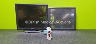 Mixed Lot Including 1 x Philips M3012A Module Including Press, Temp, Press and Temp Options, 1 x Philips Display Monitor on Stand and 1 x Elo Display Monitor *SN DE34720454*