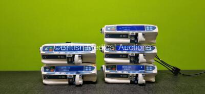 5 x BD Alaris Plus CC Syringe Pumps (All Power Up and 1 x Damaged Casing - See Photo) *SN 300003068 / 300003073 / 300003100 / 300002792 / 300003055*