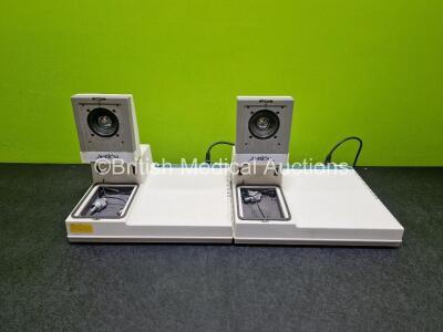 2 x Madsen Hi-Pro Aurical Audiometers (Both Power Up, Both Missing Speaker Cover)