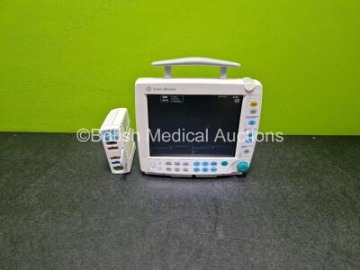 Datex-Ohmeda S/5 FM Patient Monitor (Powers Up) with 1 x GE E-PSMP-00 Module Including ECG, SpO2, T1-T2, P1-P2 and NIBP Options *SN 6604047 / 6627797*