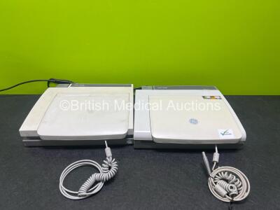 2 x GE MAC5500 ECG Machines with 10-Lead ECG Leads ( 1 x Powers up, 1 x No Power with damaged casing- See Photos)