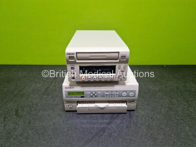 Job Lot Including 1 x Sony UP-55MD Video Colour Printer and 1 x Sony DVO-100MD Recorder (Both Power Up) *SN 85295 / 11343* (wes)