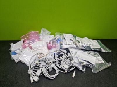 Job Lot of Various Drager Monitoring Cables Including BP Cuff, Temp Probes and Drager Valve Disks