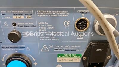 Moria Evolution 3e Ref - 19380 Microkeratome Surgical Console (Powers Up) in Box with 1 x Ref 19381 Footswitch, 1 x Vacuum Footswitch, 1 x Handpiece Cable and 1 x Hose *SN 5166* - 9