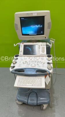 Toshiba Aplio XV SSA-770A Ultrasound Scanner *S/N 80005X3813* **Mfd 10/2005** with 3 x Transducer/ProbeS (PLT-604AT * Mfd Feb 2012 * / PST-50AT / PST-30BT) and Sony UP-D895MD Printer (Powers Up) ***CD098***