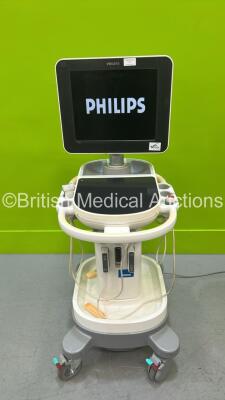 Philips Sparq Flat Screen Ultrasound Scanner Ref 989605394911 SVC HW A.0 *S/N US21310099* **Mfd 2013** Model Version 3.0 with 2 x Transducers / Probes (L12-4 / S4-2) (Powers Up)