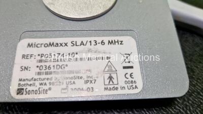 SonoSite MicroMaxx Ref P05174-10 SLA/13-6 MHz Ultrasound Transducer / Probe *Mfd 2006* (Untested) - 6