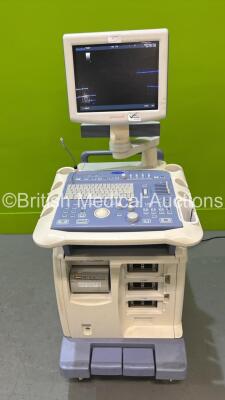 Aloka Prosound Alpha 5 SX Ultrasound Scanner *S/N M03454* with Sony UP-897MD Colour Video Printer (Powers Up - Damaged Casing - See Photo) ***IR606**