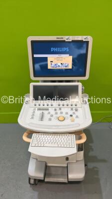 Philips iE33 Flat Screen Ultrasound Scanner on G.1 Cart *S/N B03XG7* **Mfd 03/2011** Software Version 6.3.7.745 with 1 x Probe D2cwc - Damaged) (Powers Up - 1 x Missing Dial / Button) *IR932*