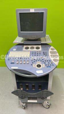 GE Voluson 730 Pro Ultrasound Scanner *Mfd 2003* (No Power - HDD REMOVED - Missing Buttons / Dials and Some Damage - See Photos)